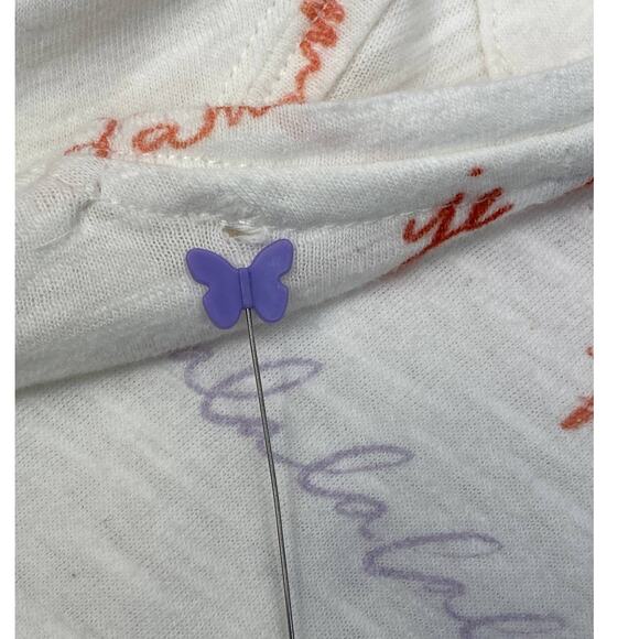 Anthropologie Maeve Paris Colorful French Script  3/4 Sleeve Pullover - Picture 4 of 9